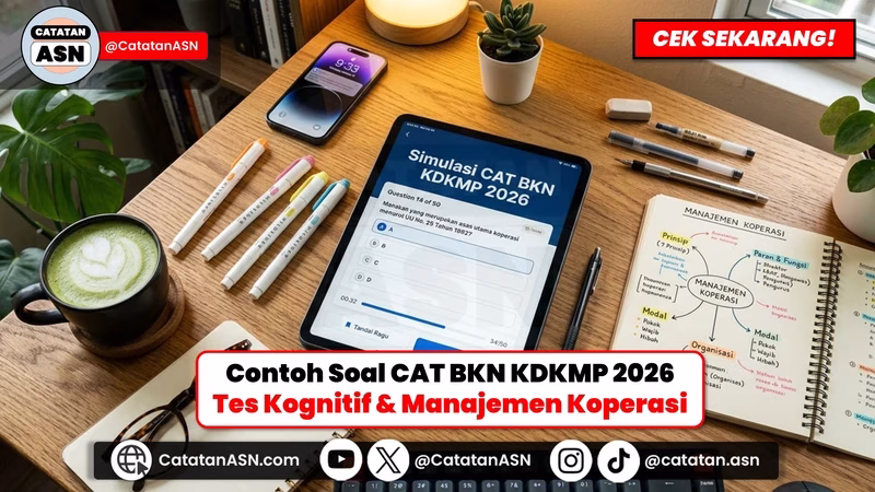 Contoh Soal CAT BKN Seleksi KDKMP 2026 (Tes Kognitif & Manajemen Koperasi) & Pembahasan Tuntas!
