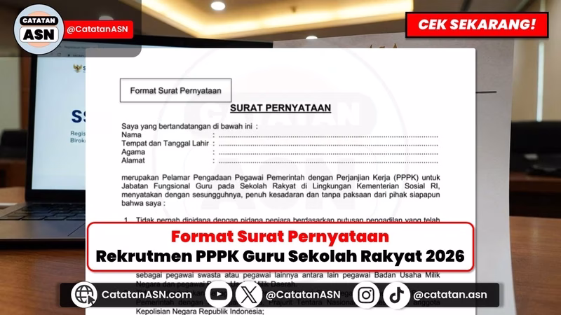 Surat Pernyataan Rekrutmen PPPK Guru Sekolah Rakyat