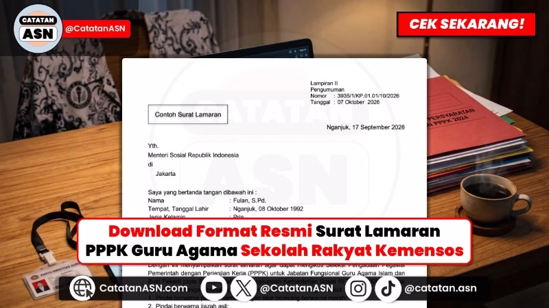 Download Format Resmi Surat Lamaran PPPK Guru Agama Sekolah Rakyat Kemensos 2026