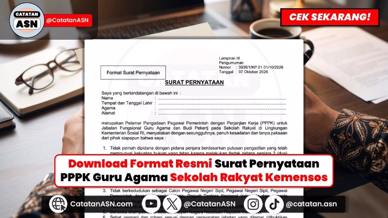 Download Format Surat Pernyataan 10 Poin PPPK Guru Agama Sekolah Rakyat Kemensos 2026